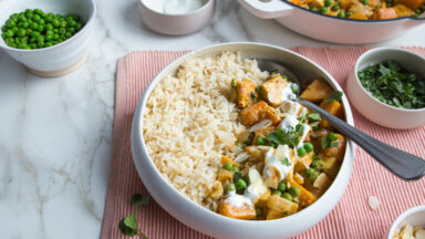 Indiase korma curry met paneer